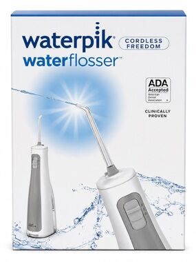 NIB Waterpik Cordless Freedom Water Flosser ADA Accepted Travel Oral Care White